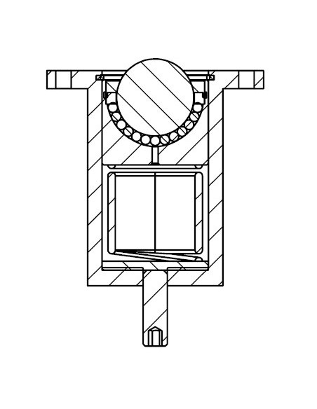 Esfera de Transferência sólida c/flange superior e suspensão forte Aço/Aço 12-80