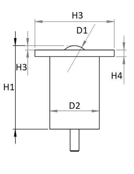 Esfera de Transferência sólida c/flange superior e suspensão forte Aço/Aço 12-80