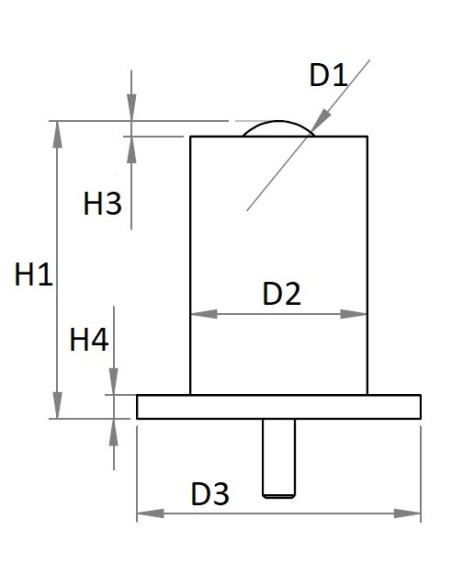 Esfera de Transferência sólida c/flange inferior e suspensão média Aço/Aço 25-125