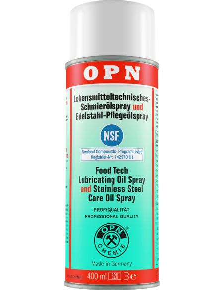 OPN Spray de Manutenção e Lubrificação INOX - Certificado para Indústria Alimentar (400 ml)