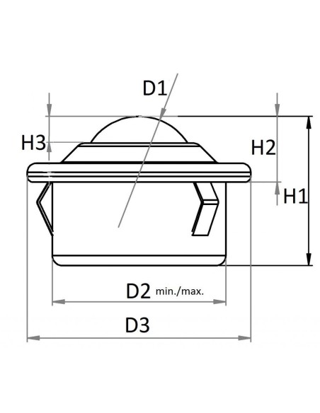 Esfera de Transferência Galv./Aço Inox clipe 3 pinos 22-150
