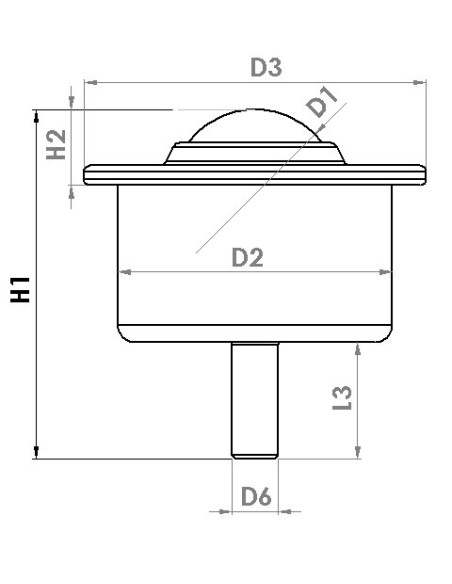 Esfera de Transferência Galv./Aço perno roscado 22-70