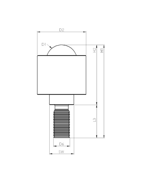 Esfera de Transferência cargas elevadas s/flange, perno roscado Aço/Aço 25-150
