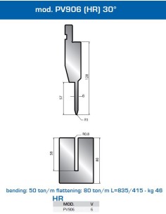 Matriz e Punção  Mod. PV906 (HR) 30º 2