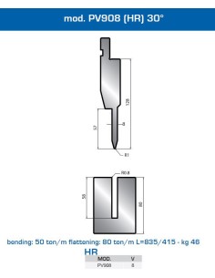 Matriz e Punção  Mod. PV908 (HR) 30º 2