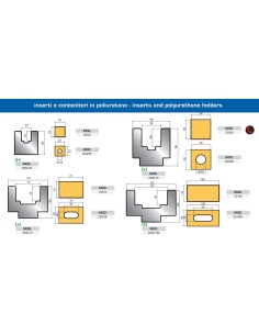 Inserto em poliuretano e matriz Mod.2500-75 e 2500-100