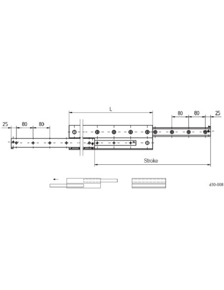 LCAS 28H.D-850 - Guia Telescópica Curso Duplo