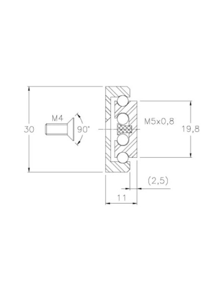 D409-AL40 - Guia Linear Aluminio c/ Patim de Recirculação de Esferas
