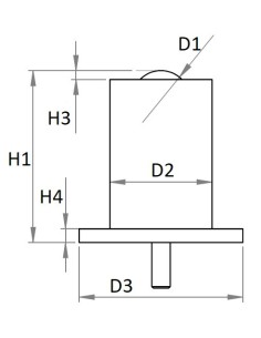 Esfera de Transferência sólida c/flange inferior e suspensão média Aço/Aço 25-125
