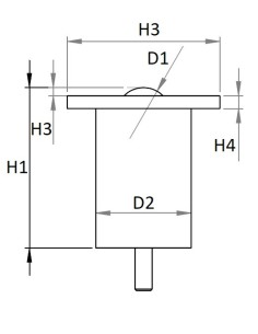 Esfera de Transferência sólida c/flange superior e suspensão média Aço/Aço 38-350