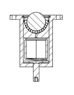 Esfera de Transferência sólida c/flange superior e suspensão mini Aço/Aço 38-350