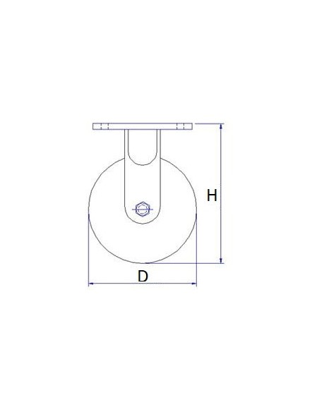 Rodizio fixo 200kg 100mm