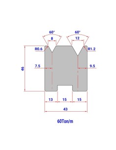Matriz Duplo V Mod. 503 HR/TH 60º