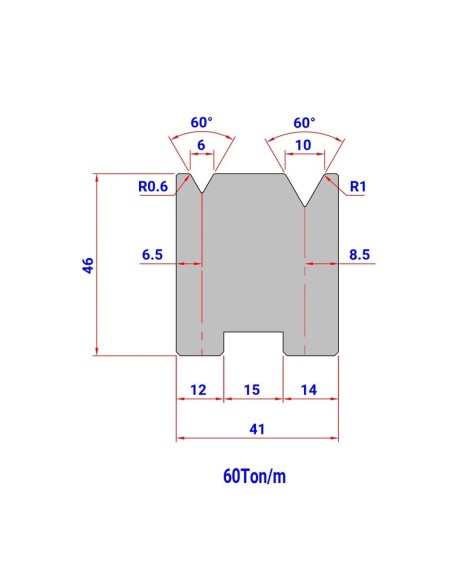 Matriz Duplo V Mod. 502 HR/TH 60º
