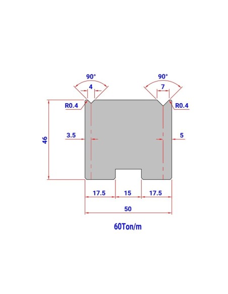 Matriz Duplo V Mod. 30140 HR/TH 90º
