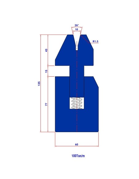 Matriz com mola 3001B HR 26º  V10-V12